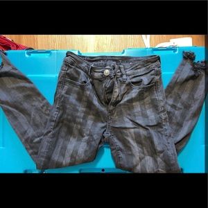 Two toned striped jeans